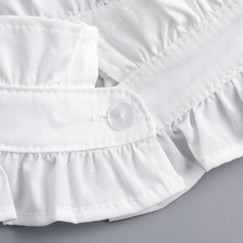 Damen Elegant Plissiert Gerüscht Falscher Kragen Abnehmbare Bluse Stehkragen Halsband Halskrause Choker Bekleidungsaccessoire