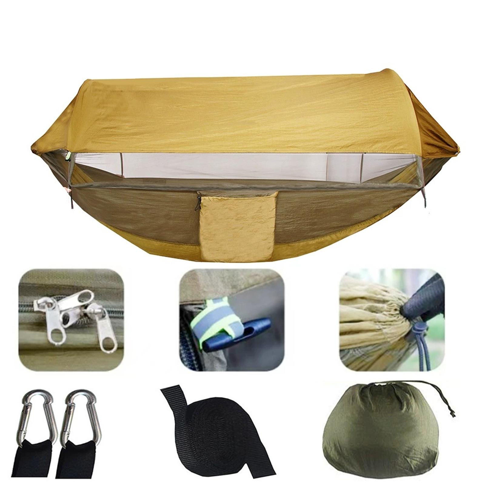 

Портативная с солнцезащитным козырьком нейлоновый материал односпальная двуспальная походная кровать для пеших прогулок, путешествий, пикника, кемпинга One Size