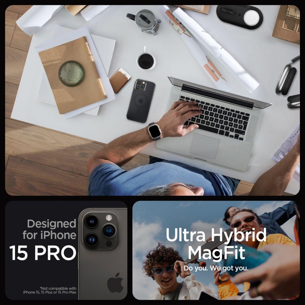 Spigen Ultra Hybrid Mag Magsafe Iphone 15 Pro Frost Black