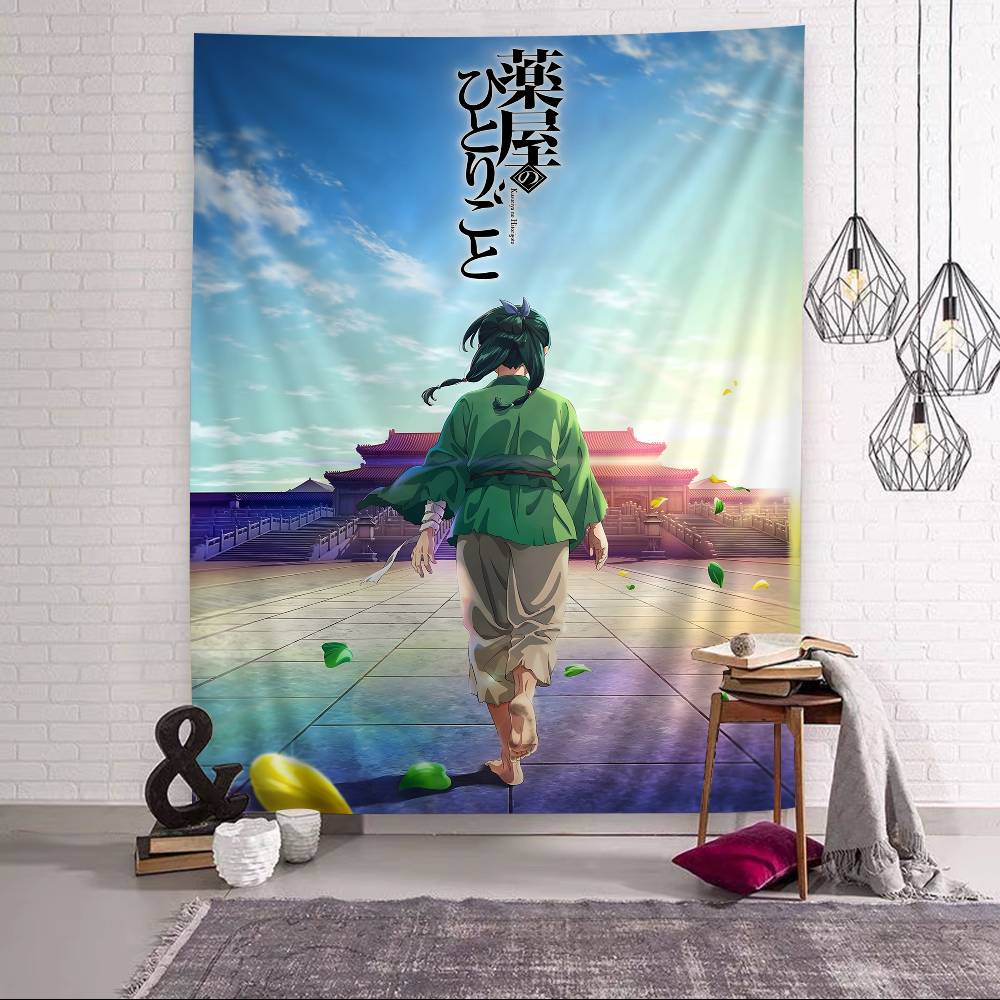 Maomao Anime Deníky lékárnice Barevný gobelín Nástěnná dekorace Závěsný tarot Hippie koberce na stěnu Dekorace na stěnu do koleje