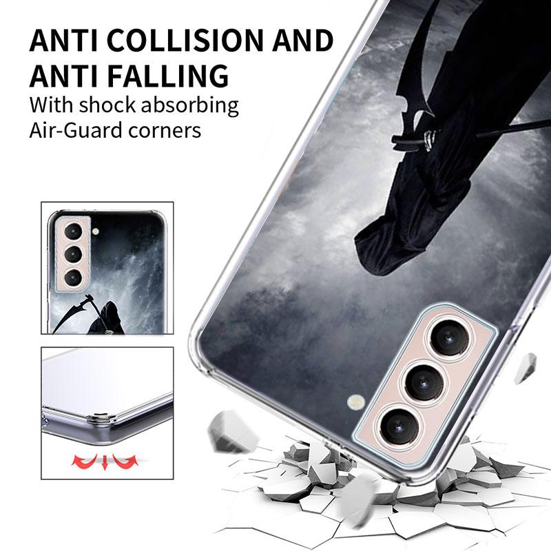 Death Grim Reaper Skull Phone Case For Samsung Galaxy S25 Edge S24 S23 FE S21 S20 S10 Plus S22 S26 Ultra Cover Clear Cases TPU C