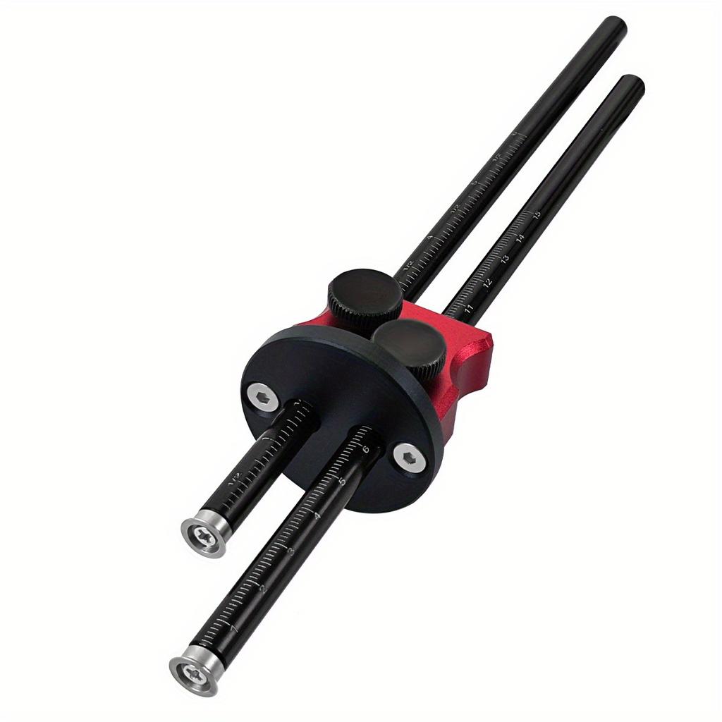 Double Head Wheel Marking Gauge - Aluminum Parallel Line Drawing Tool with Graduated Inch & MM Scale for Woodworking