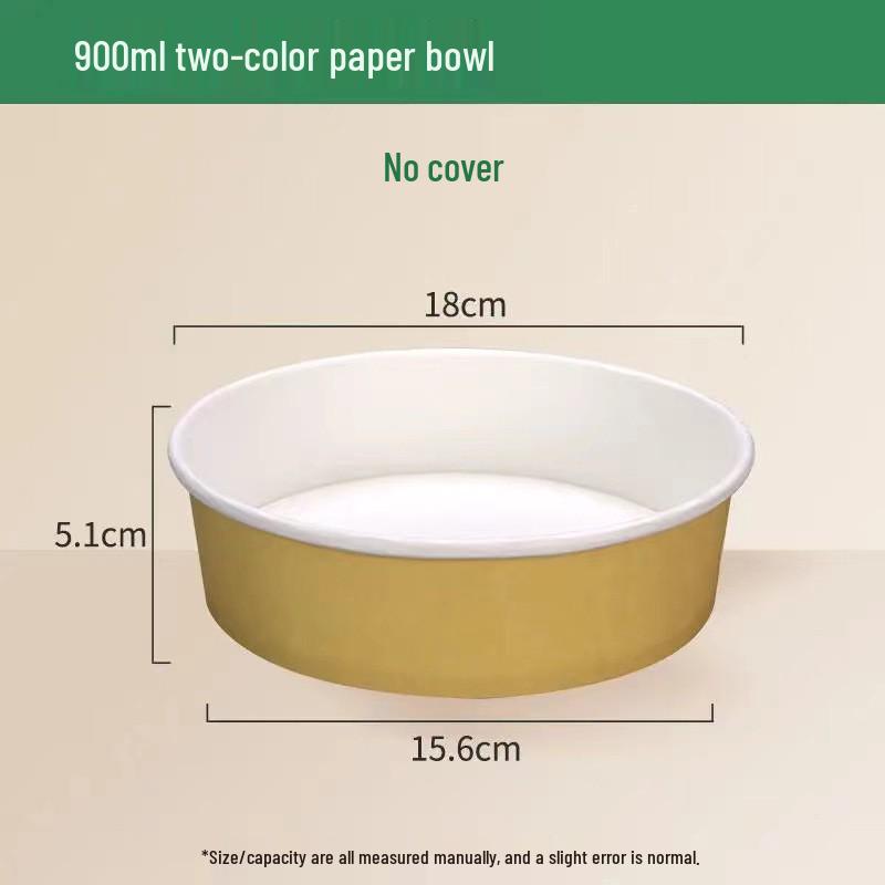 Kraft Paper Disposable Bowl - Ideal for Rice, Salad, Lunch, Takeout, Fast Food, and Fruit.