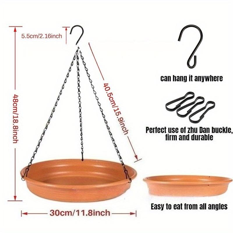 

1Pc Hanging Plastic Garden Bird Bath Tray Bird Feeder for Outdoor Automatic Bathing Bird Bath