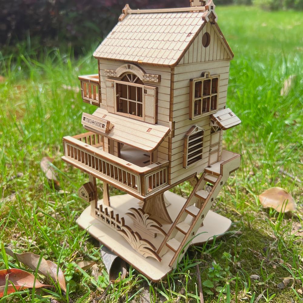 

3D Пазл Дом Домик на дереве Вилла Набор для моделирования Сделай сам Кукольный домик Строительная модель Ремесло Подарок на день рождения Рождество для взрослых подростков