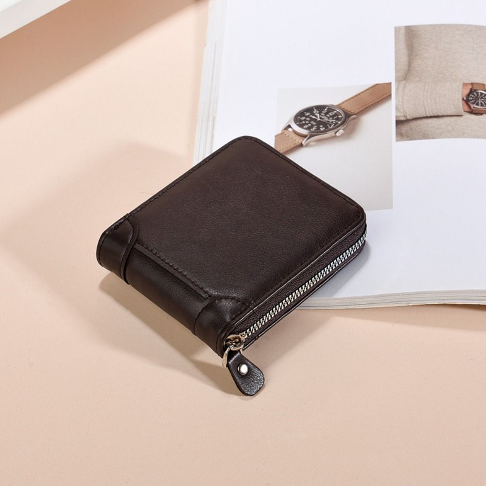 Pu Leather Men's Business Wallets Black Short Billfold Purse Fashion Men's Fold Wallets  Gift
