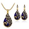 Jinyuan Fashion Jewelry Indian Antique Bronze Plated Ethnic Water Droplets Earrings Design Traditional Jewelry Sets for Women