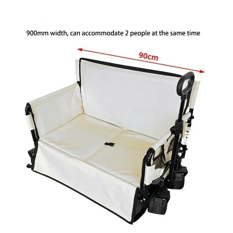 Multifunctional Camping Wagon, Transforms into Sofa Seat, Foldable Outdoor Gear Hauler for Picnics & Trips Accessories