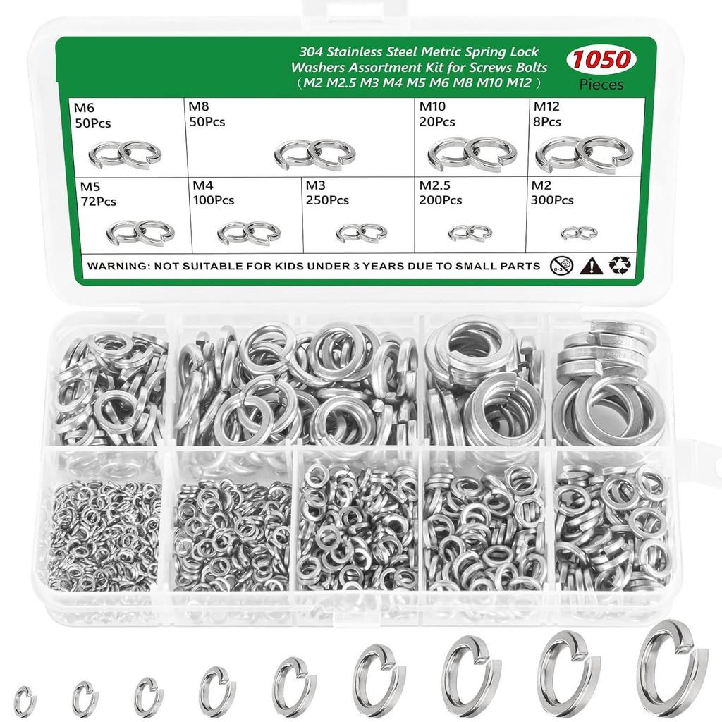 Cross Washer Set - 1050 Flat, 230 Metal, 580 Spring - Boxed