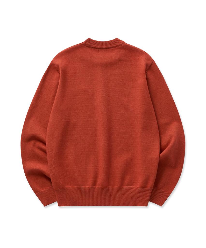Pilpeu Hand-Embroidered Logo Knit Sweater 20(Orange)