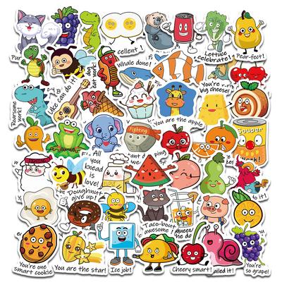50 Homophone Stickers TEMU English Puns Fun Reward Children Cute Student Stickers