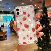 Cute Strawberry Pattern Transparent Phone Case Suitable for iPhone 17 16 15 14 13 12 11 Pro/Max/Plus Anti Drop and Shockproof