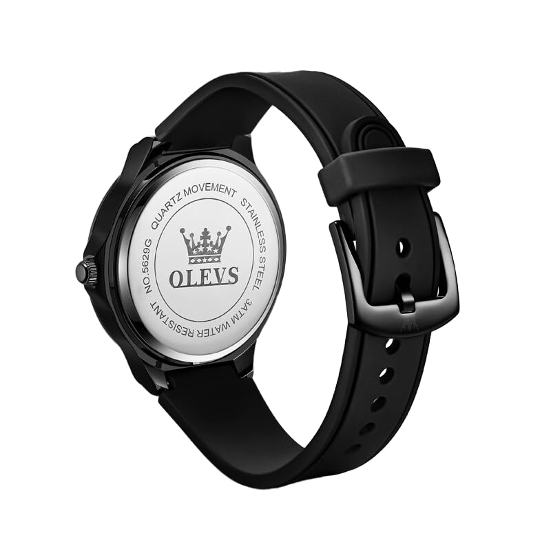OLVES Quartz Watch, Unisex, Simple Design, Perfect for Exams, Tests, High School Students, Couples, Quiet, Waterproof, Luminous, Analog, Day of the