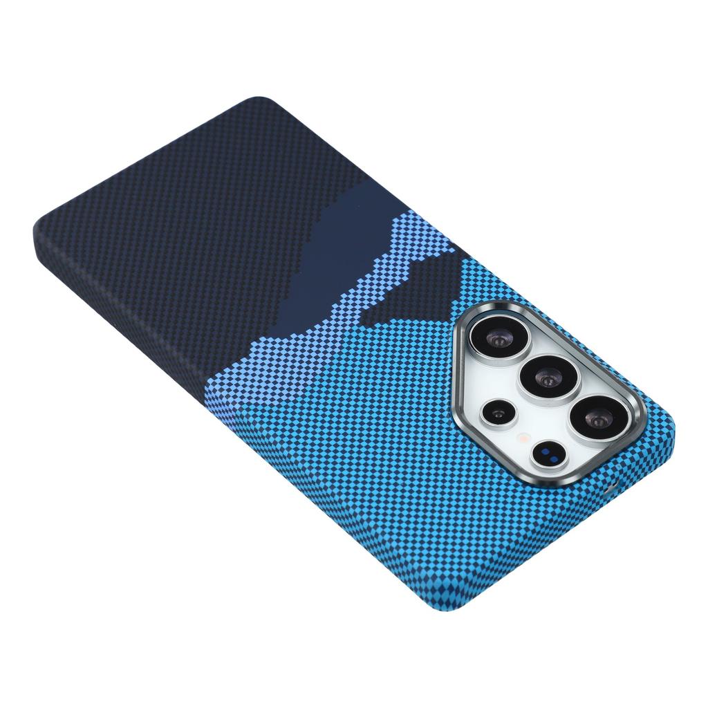 For Samsung Galaxy S25 Ultra Magnetic Case Water Transfer Printing Metal Frame PC Phone Back Cover