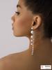 Long Tassel Earrings with Rhinestones, Elegant Stud Earrings for Women