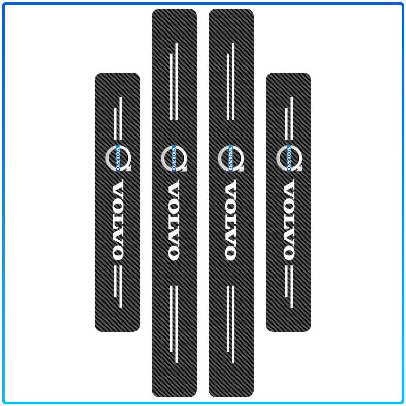 4Pcs Carbon Fiber Car Doorsill Stickers Protect Film Accessories For Volvo XC90 XC60 XC70 XC40 V90 V60 V40 C70 C30 S80