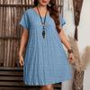 Plus Size Summer Fashion V-Neck Loose Dress for Beach Vacation