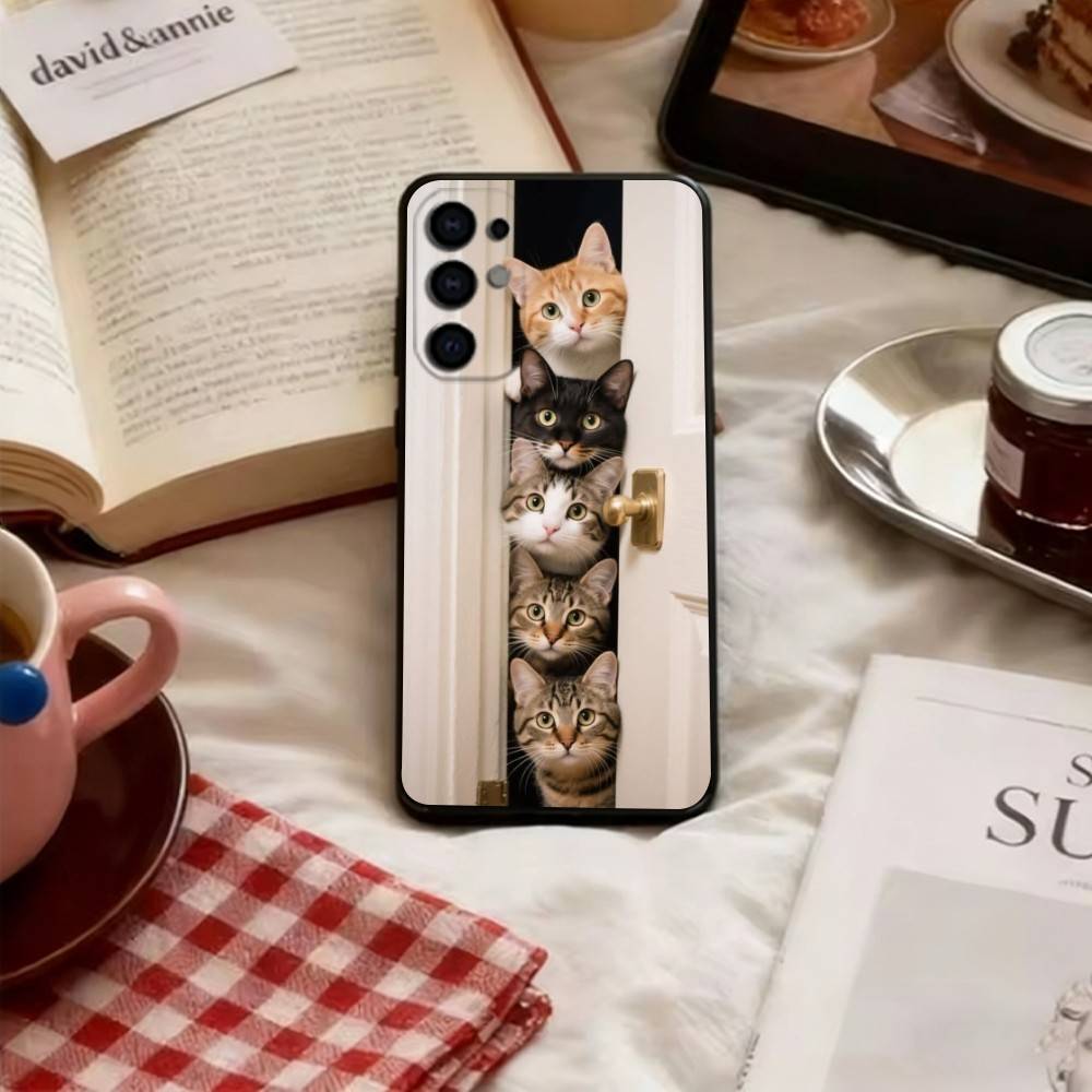 The Cat Crew Phone Case Black Silicone Soft For Samsung S25,S24,S21,S22,S23,S30,Ultra,S20,Plus,Fe,Lite