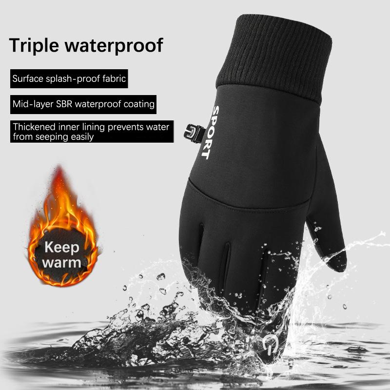 Winter Waterproof Men'S Gloves Touchscreen Windproof Sports Fishing Driving Motorcycle Ski Non-Slip Warm Cycling Women Gloves