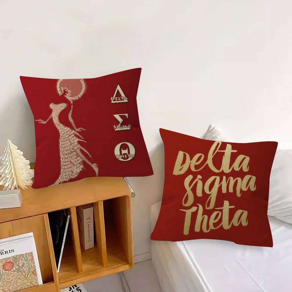 LOGO D-Delta S-Sigma Theta   Pillow Gifts Home Office Furnishings Bedroom Sofa Car Cushion Cover case 45x45cm