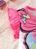 Baby Girl 2PCS Fashion Summer Outfit Set Butterfly Print Ruffle Sleeve T-Shirt + Denim Shorts for 0-3Y Newborn Casual Clothes