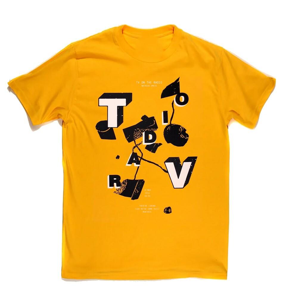 NEW Tv on the Radio Concert Short Sleeve Yellow All Size Shirt Unisex T-Shirt