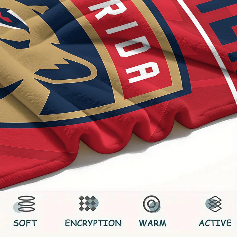 Florida Panthers Print Flannel Blanket High Quality Warm Comfortable Cover for All Seasons Perfect for Gifts Home Decor