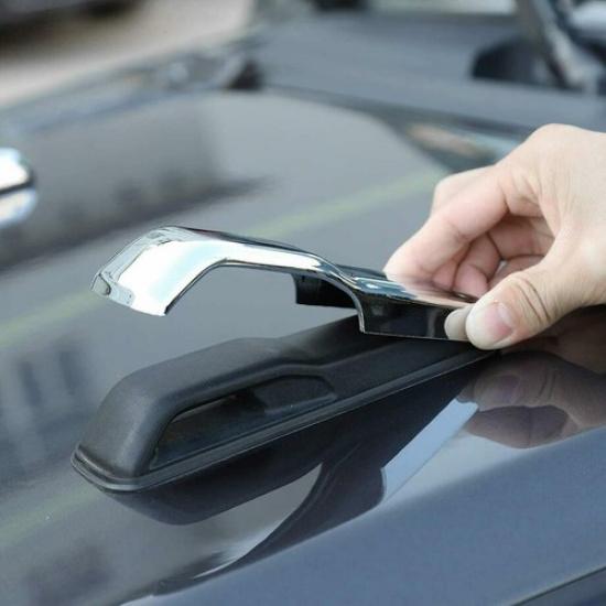 For - Jeep Gladiator JT ABS Chrome Front Engine Hood Decor Trim Cover 2P