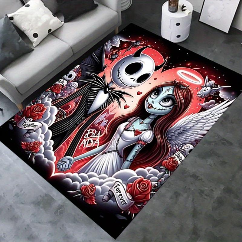 Office Rug "Jack Skellington""Sally" theme 3D Printed Anti-Slip Rug-Machine Washable for Living Room