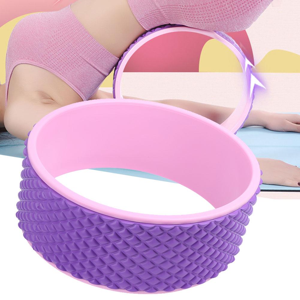 Sports Yoga Wheel Back Pain Massage Yoga Roller for Stretching Backbend Pink Rose Red