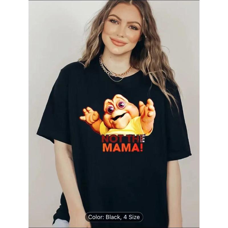 Letní top s kulatým výstřihem a potiskem Módní Ležérní Roztomilá dámská trička z čisté bavlny s krátkým rukávem