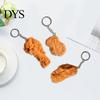 Food Keychain Imitation Realistic Fried Chicken Leg Travel Bag Charm Wings Nugget Pendant Keyring Accessories