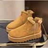 Winter Women Short Plush Warm Snow Boots Casual Shoes   Suede Fur Chelsea Ankle Boots Flats Platform Ladies Shoes Botas