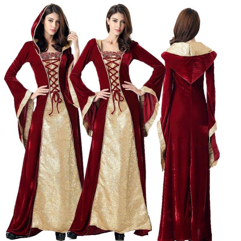 Halloween Medieval Vintage Court Queen Strap-on Dress Parent-Child Performance Costume