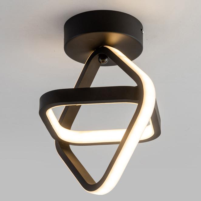 

Светодиодный потолочный светильник, современная черная люстра, 22 Вт, квадратный потолочный светильник для коридора, балкона, диаметр 22 см