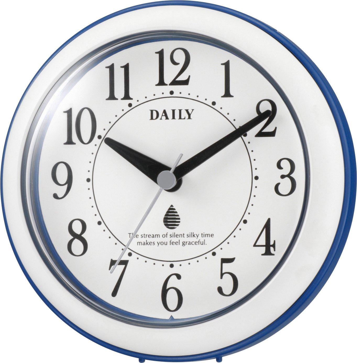 

RHYTHM Wall Bathroom Water and Dust Desk 4KG711DN04 Clock, Clock, Resistant, Clock, Blue/White, 118×48mm,