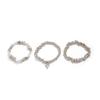 Retro Irregular Imitation Pearl Bead Elastic String Bracelet 2025 Multi Layer Sweet Heart Pendant Girls Fashion Birthday Jewelry