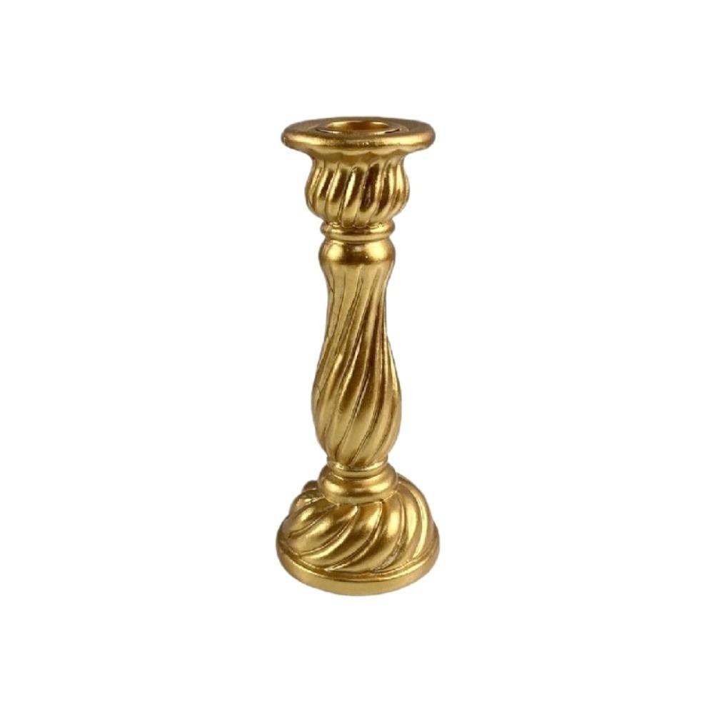 Decorative European Style Pillar Candlestick Non-slip Gold Adornment Candle Stand Bronze Vintage Table Candle Holder Party
