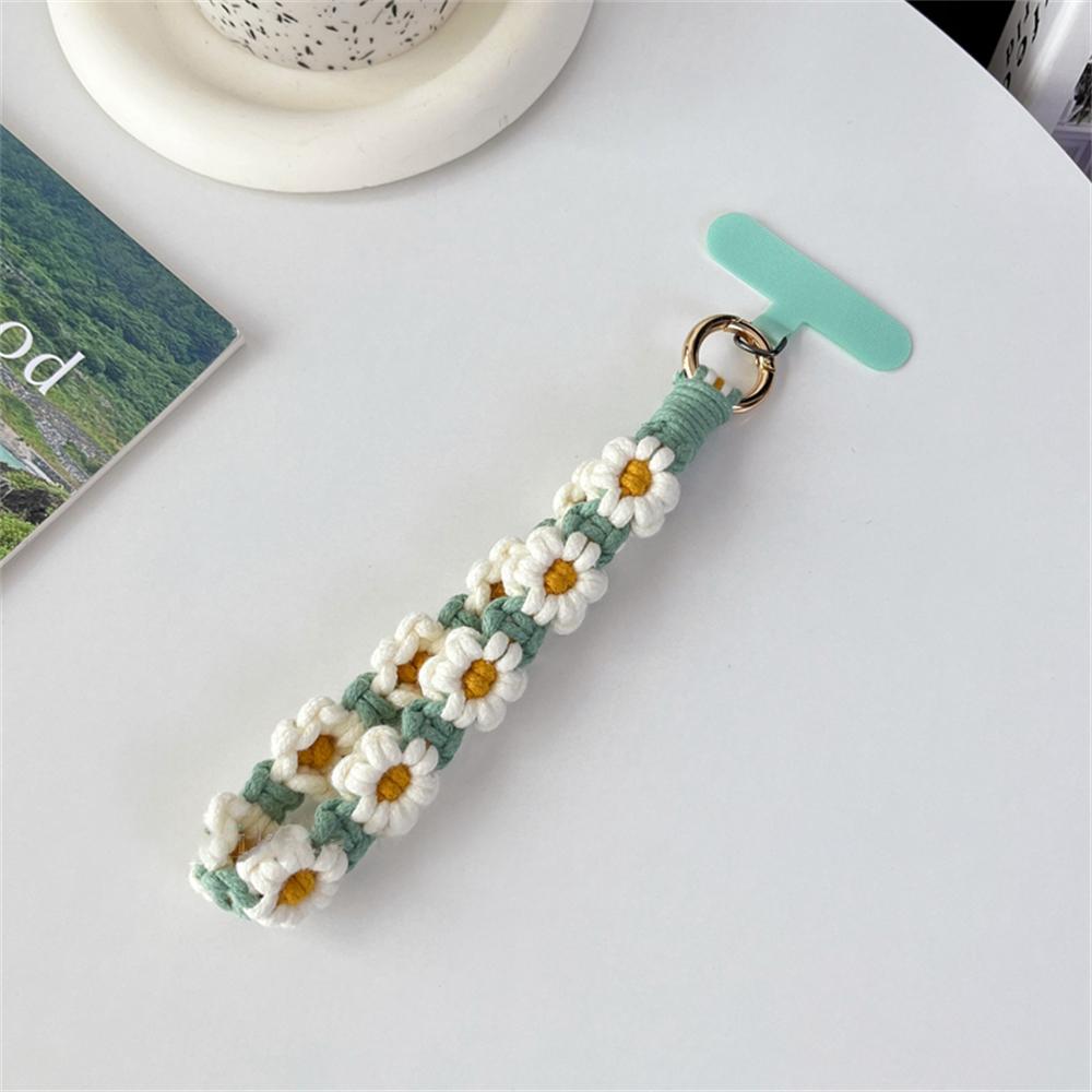 Luxusní Pletený Klíčenka na Zápěstí Květinová Klíčenka Popruh na Klíče Náramek Klíčenka Boho Květinová Sedmikráska Květinová Roztomilý Svatba Dárek