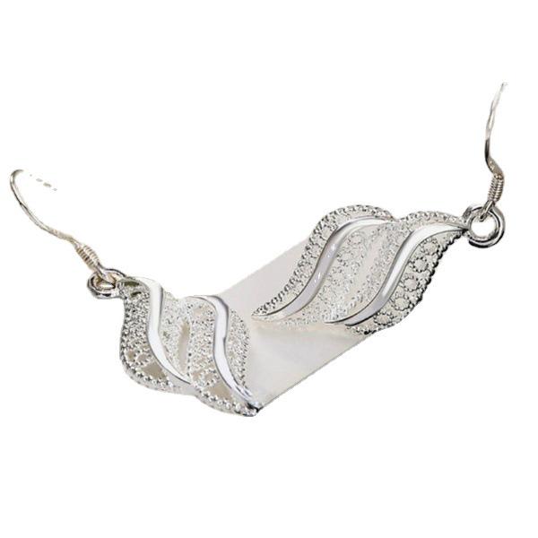 Zhenrong Geometric Hollow 925 Silver Drop Earrings with Feminine Design