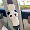 2pcs Seat Belt Cover Pad Winter Plush Fluffy Soft Seat Belt Cover, Panda