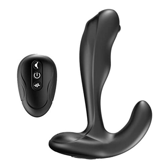Electric Enema Anal Vibrator with 3 Functions Prostate Vibrator Anal Plug (Vibration, Licking, Flexible)