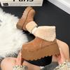 Thick-soled heightening snow boots women's new winter plush warm fluffy short boots fashionable ugly and cute big-headed cotton shoes