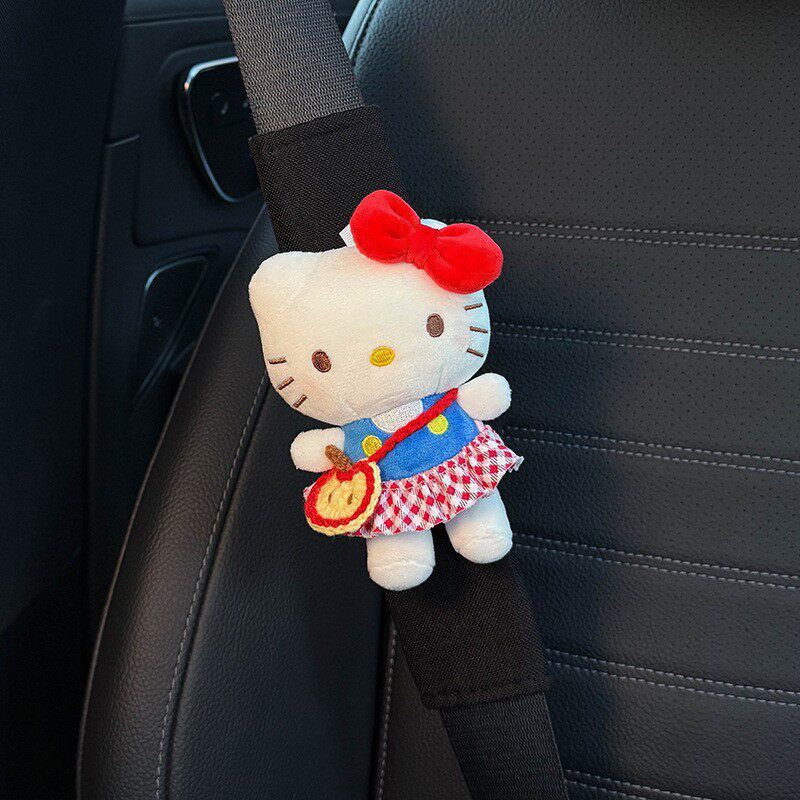 

Car Seatbelt Shoulder Pads Hello Kitty Decorative Anti-Wear Clothing for Couples, One Pair for Women [Four Seasons Universal Black] Apple Kt