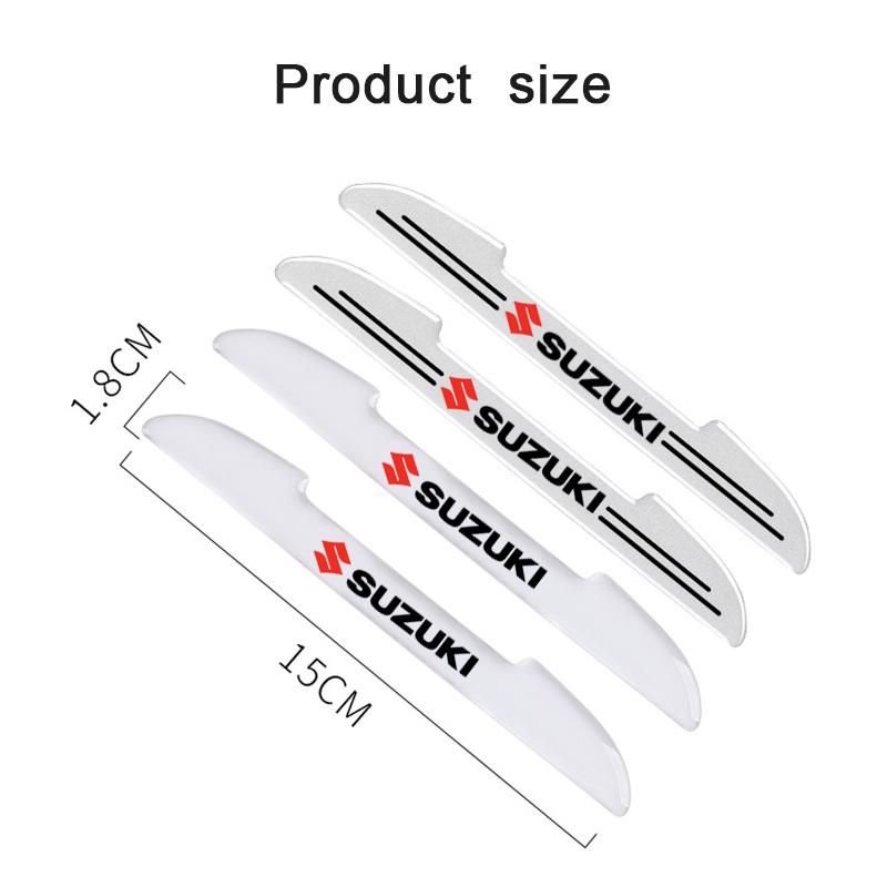 LWVD4 4PCS Transparent Car Door Edge Anti-collision Strip Bumper Sticker for SUZUKI ALTO GRAND VITARA IGNIS JIMNY S-Cross SWIFT SX4
