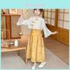 Elegant Summer Dress For Girls Featuring New Chinese Style Long Skirt Two Piece Set