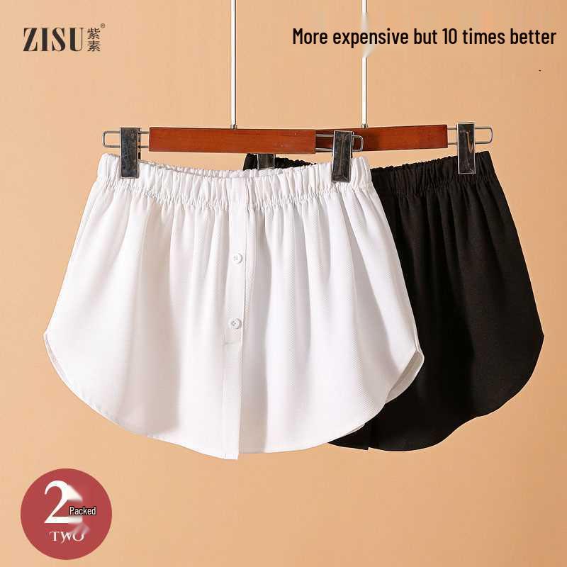 

Little Bangs Women s Layered Sweatshirt with Fake Hem and Short Skirt - Hip-covering, Plus Size Default