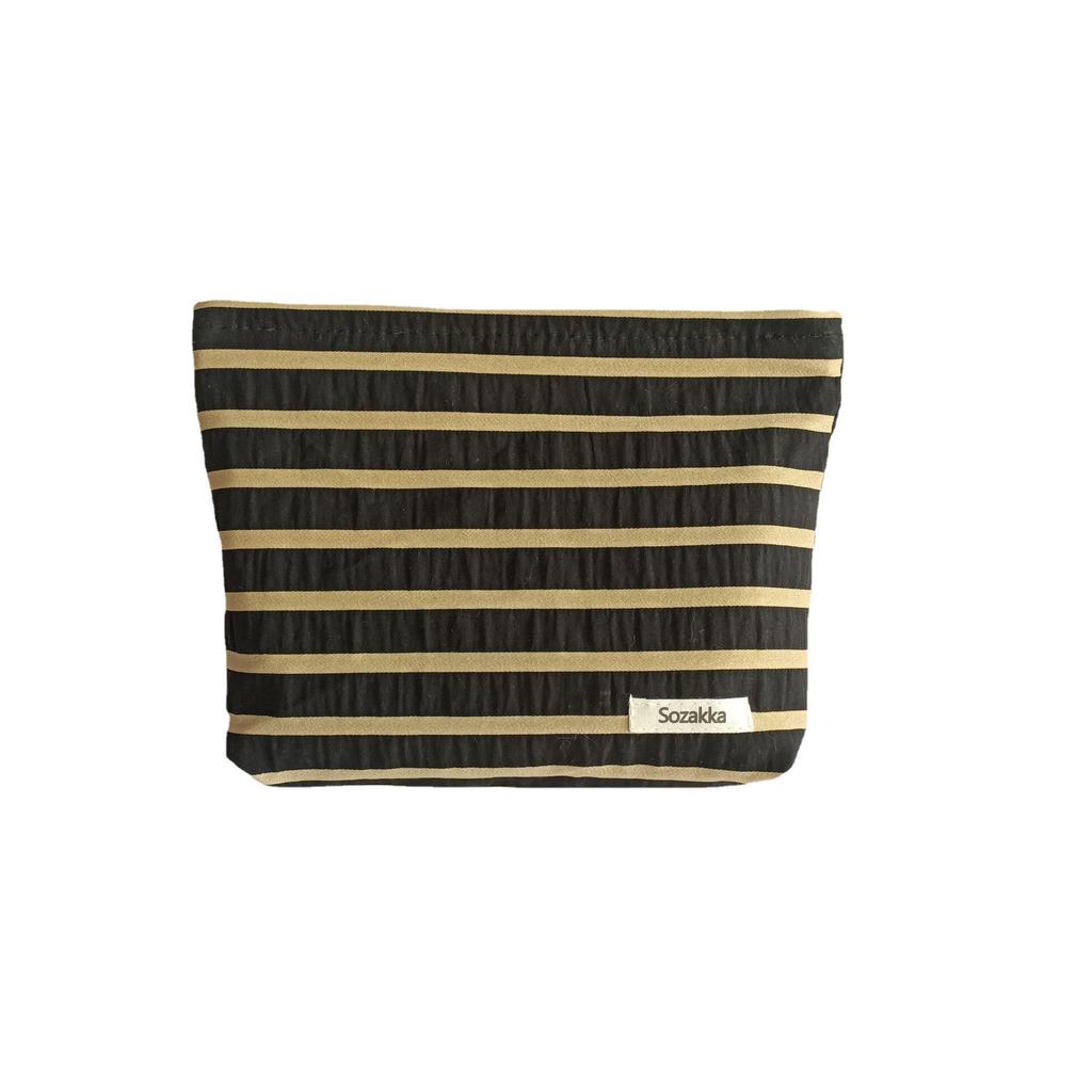 Large Capacity Knitted Stripe Cosmetic & Toiletry Travel Bag