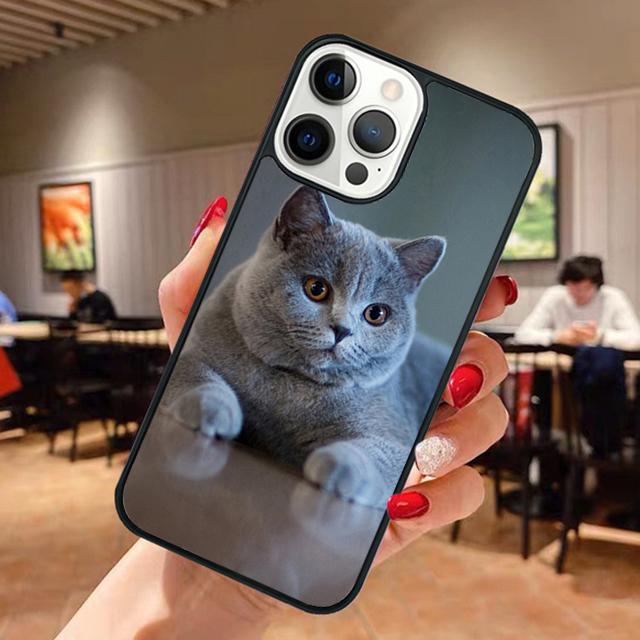 

Beautiful Grey British Shorthair Cat Phone Case For iPhone 17 Air 13 12 14 15 16 Cover For Apple Pro Max Plus iPhone 17pro