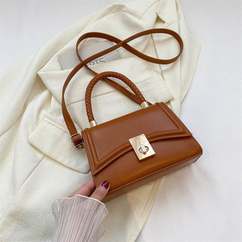 Fashionable Korean Style Small Square Bag Casual Crossbody Handbag With Lock Closure